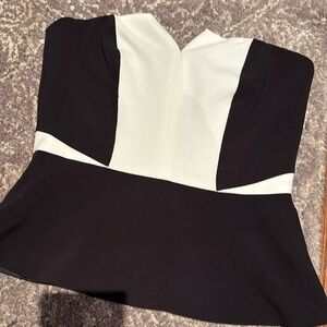 H&M corset sleeveless tuxedo top in 4 black white